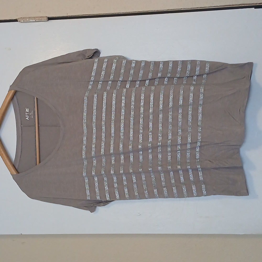Apt. 9 glitter stripe woman's shirt XL